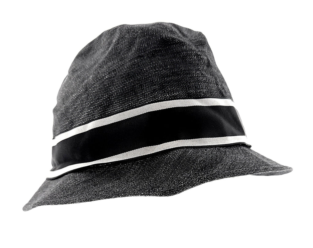 Dolce & Gabbana Grey Silk Blend Bucket with Bow Band -Adult S