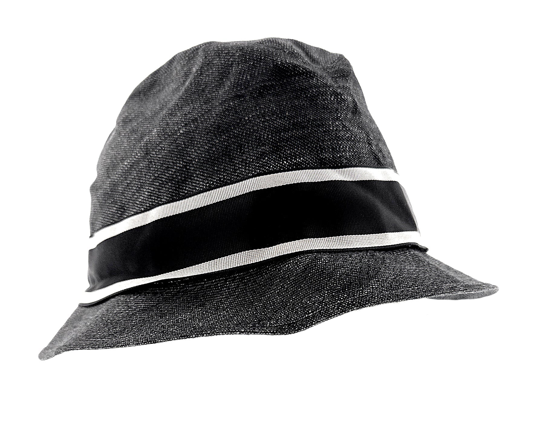 Dolce & Gabbana Grey Silk Blend Bucket with Bow Band -Adult S