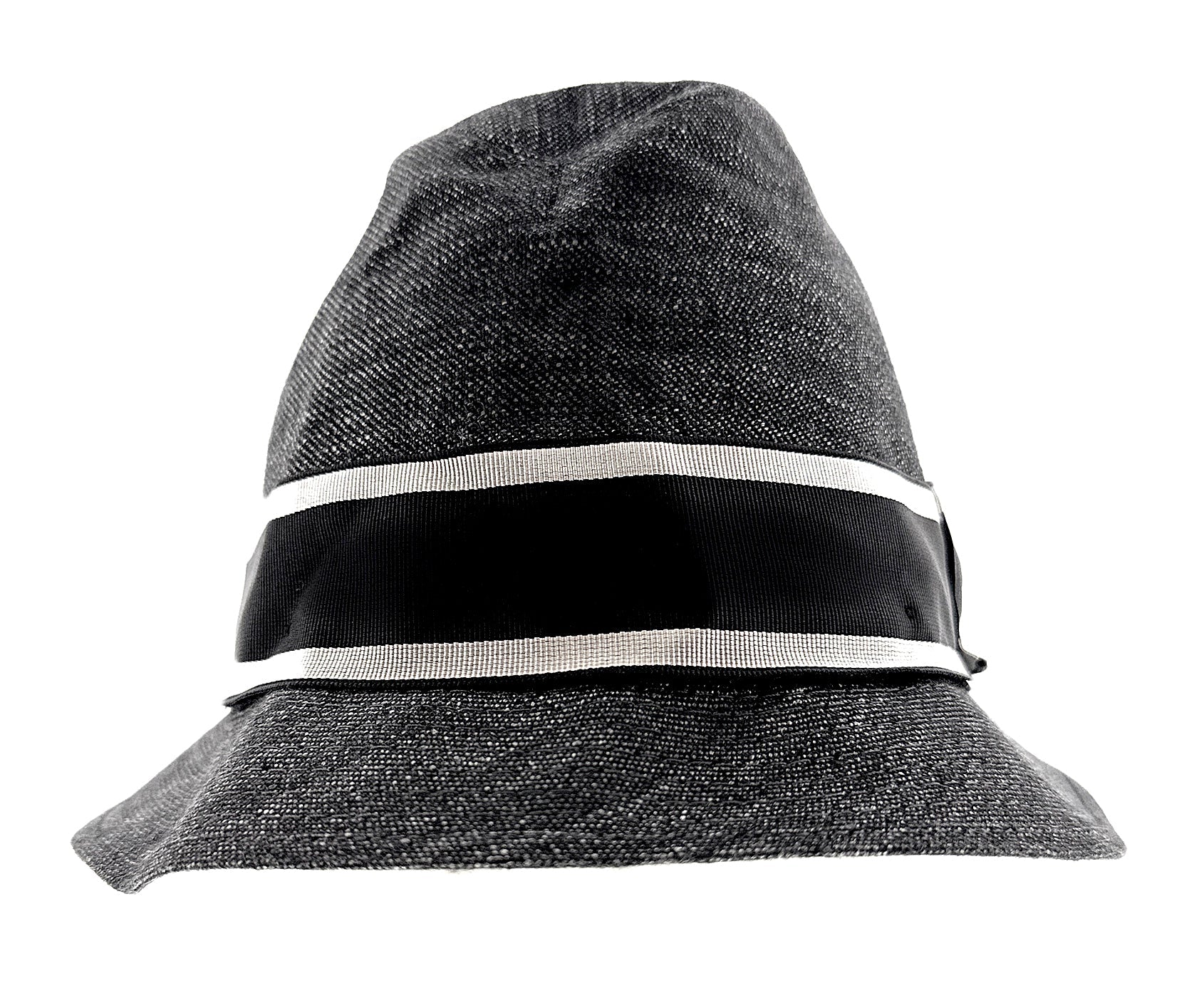 Dolce & Gabbana Grey Silk Blend Bucket with Bow Band -Adult S