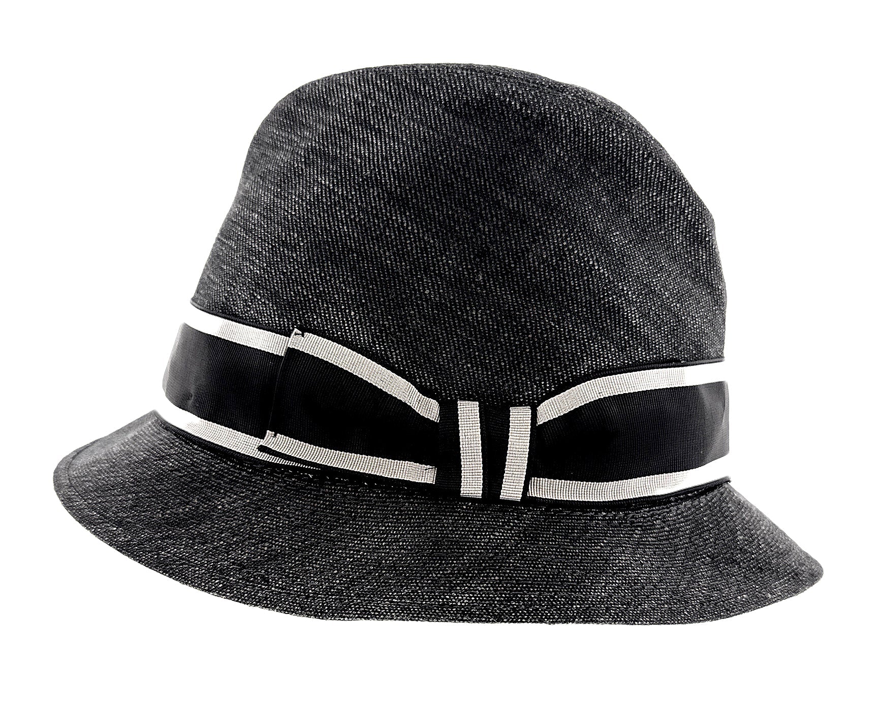 Dolce & Gabbana Grey Silk Blend Bucket with Bow Band -Adult S