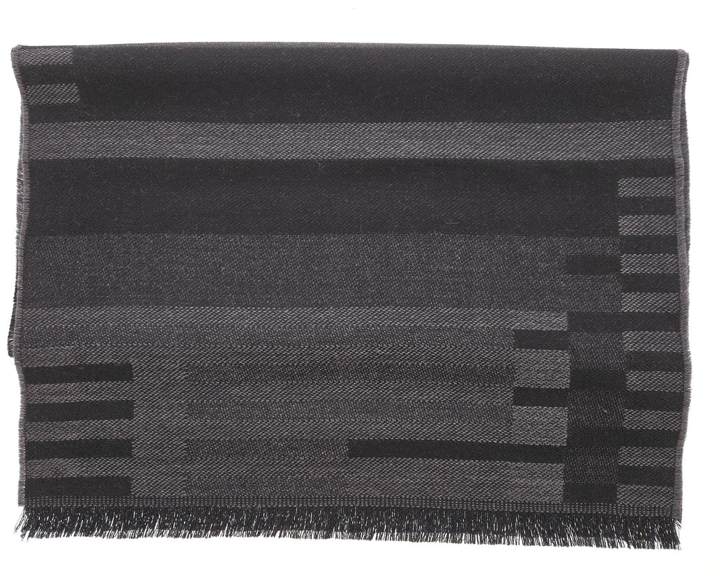 Lanvin Gray Luxurious Modern 100% Wool Scarf