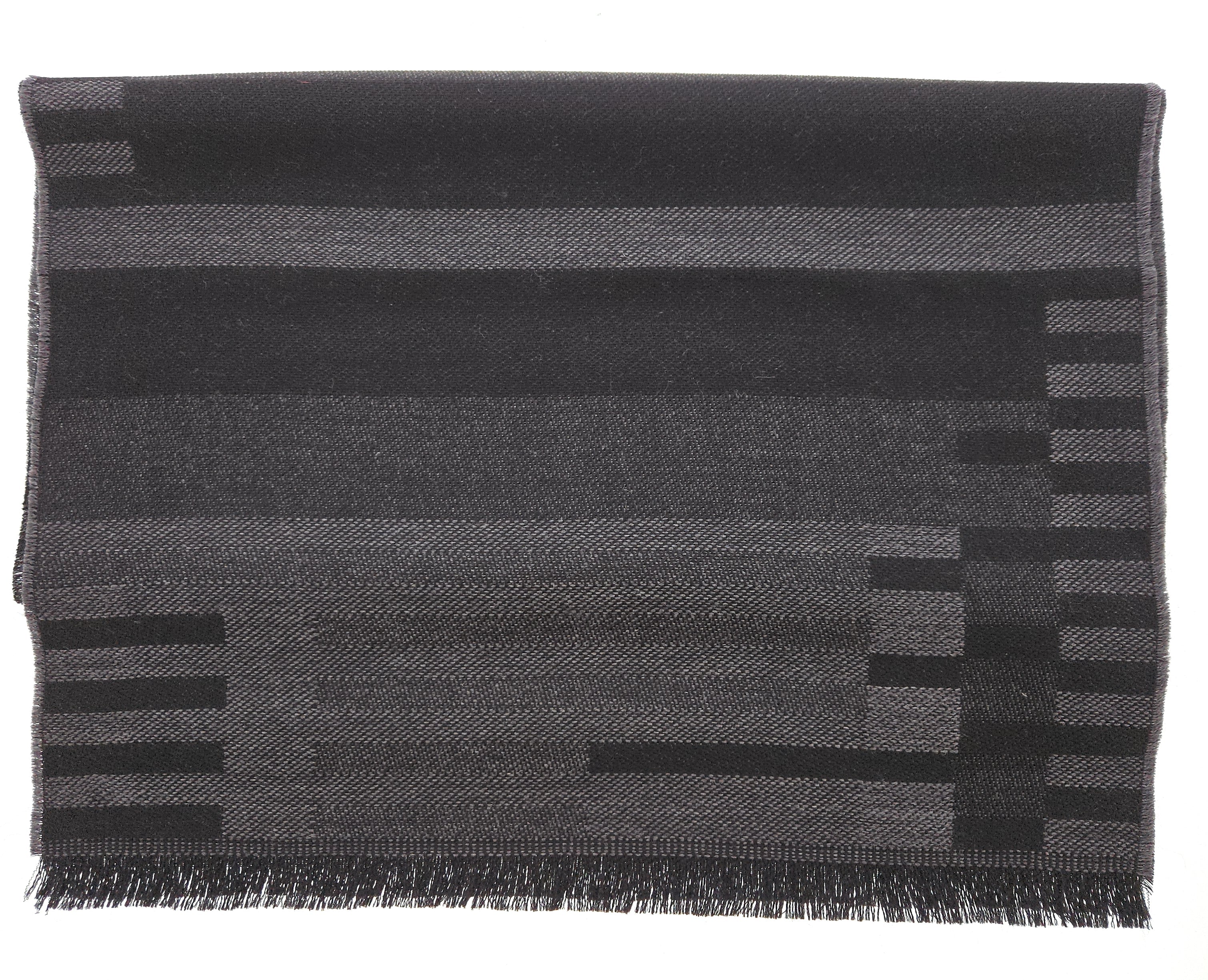 Lanvin Gray Luxurious Modern 100% Wool Scarf