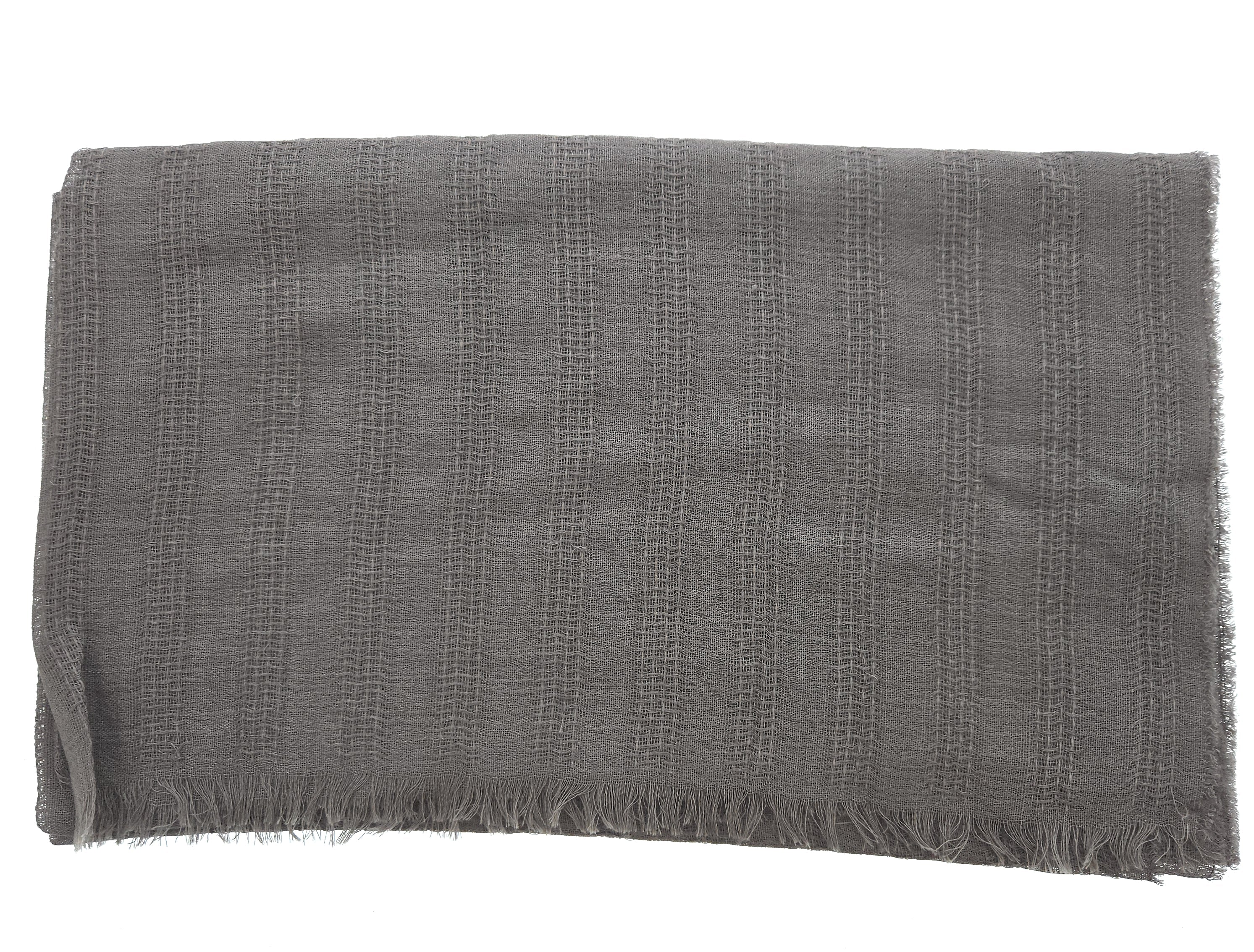 Lanvin Taupe Luxurious Modern Cashmere SIlk Blend Scarf