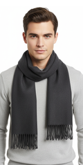 Lanvin Black Luxurious Modern 100% Wool Scarf