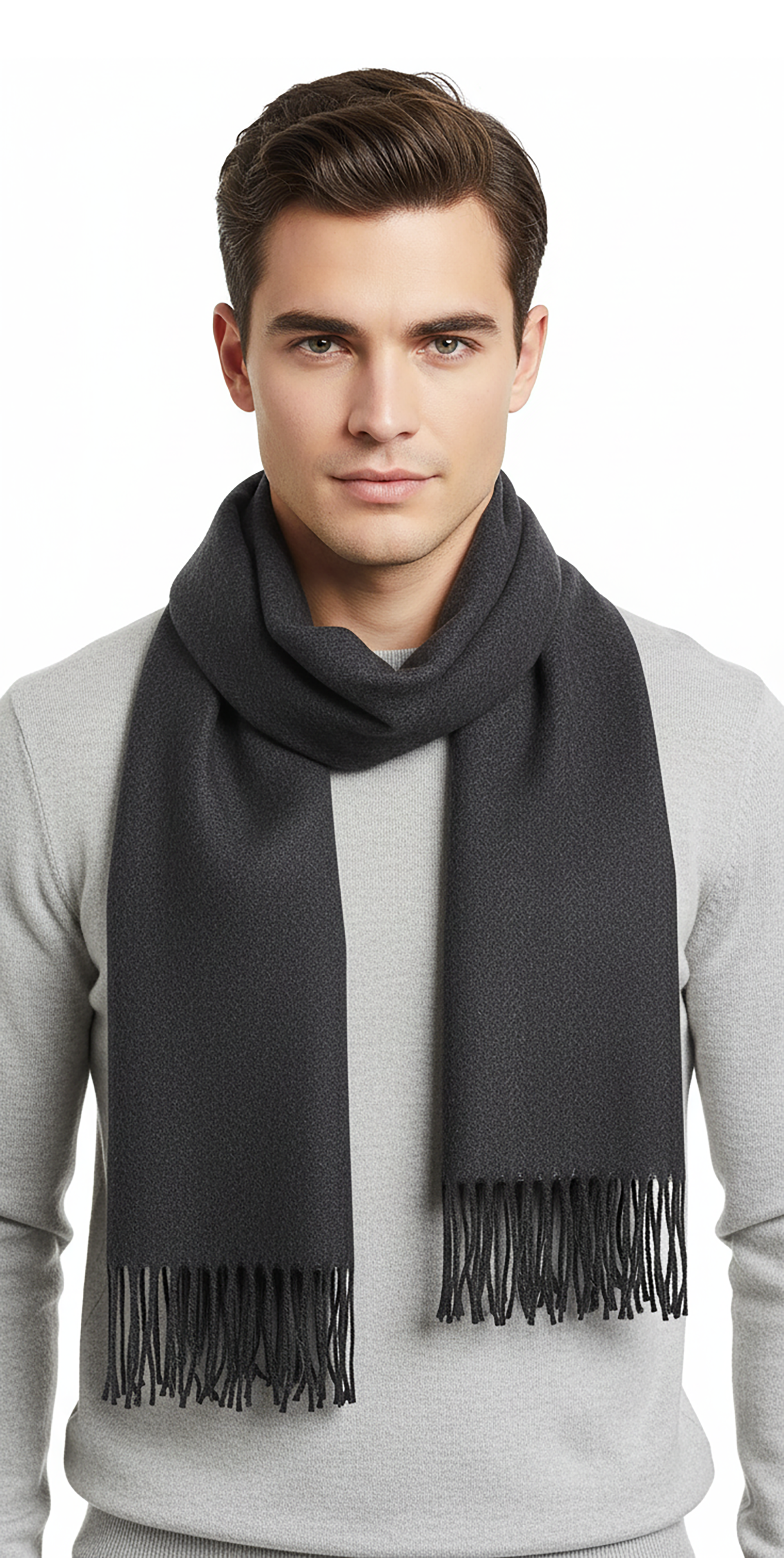 Lanvin Black Luxurious Modern 100% Wool Scarf