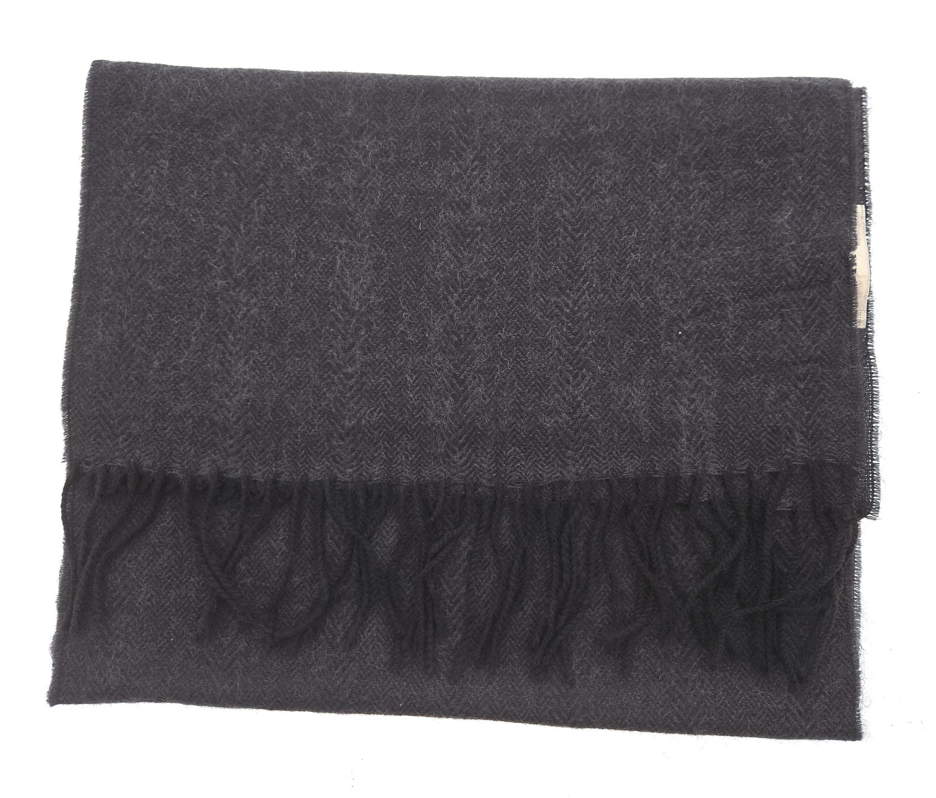Lanvin Black Luxurious Modern 100% Wool Scarf