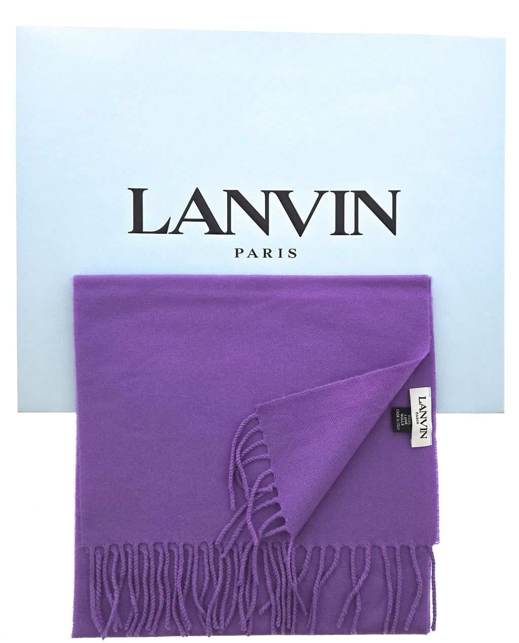 Lanvin Lavander Luxurious Modern 100% Wool Scarf