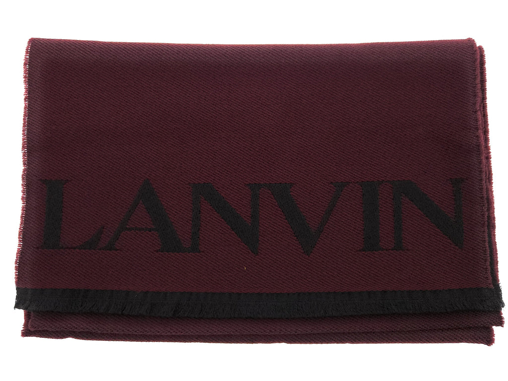 Lanvin Soft Luxurious 100% Wool Red Fringe Scarf