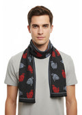 Lanvin Soft Luxurious 100% Wool Gray Fringe Scarf