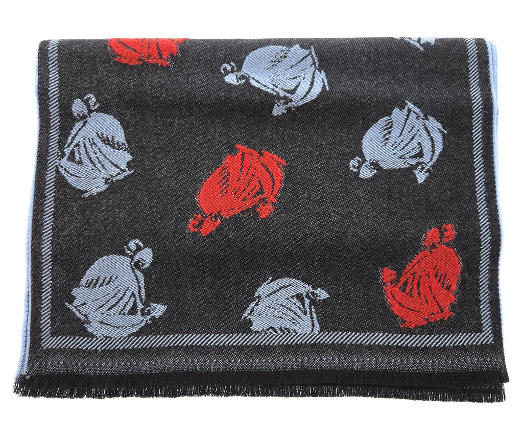 Lanvin Soft Luxurious 100% Wool Gray Fringe Scarf