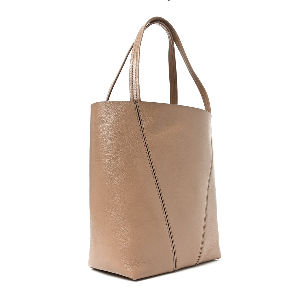 Grained Calfskin Medium Spin Tote Woodrose