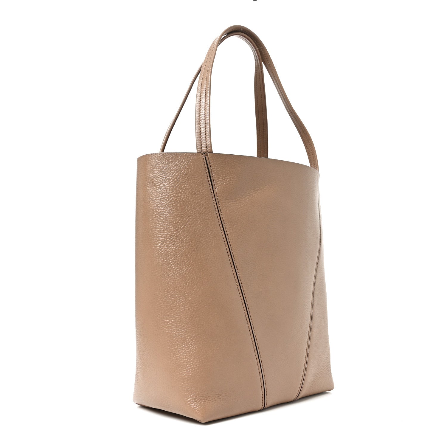 Grained Calfskin Medium Spin Tote Woodrose