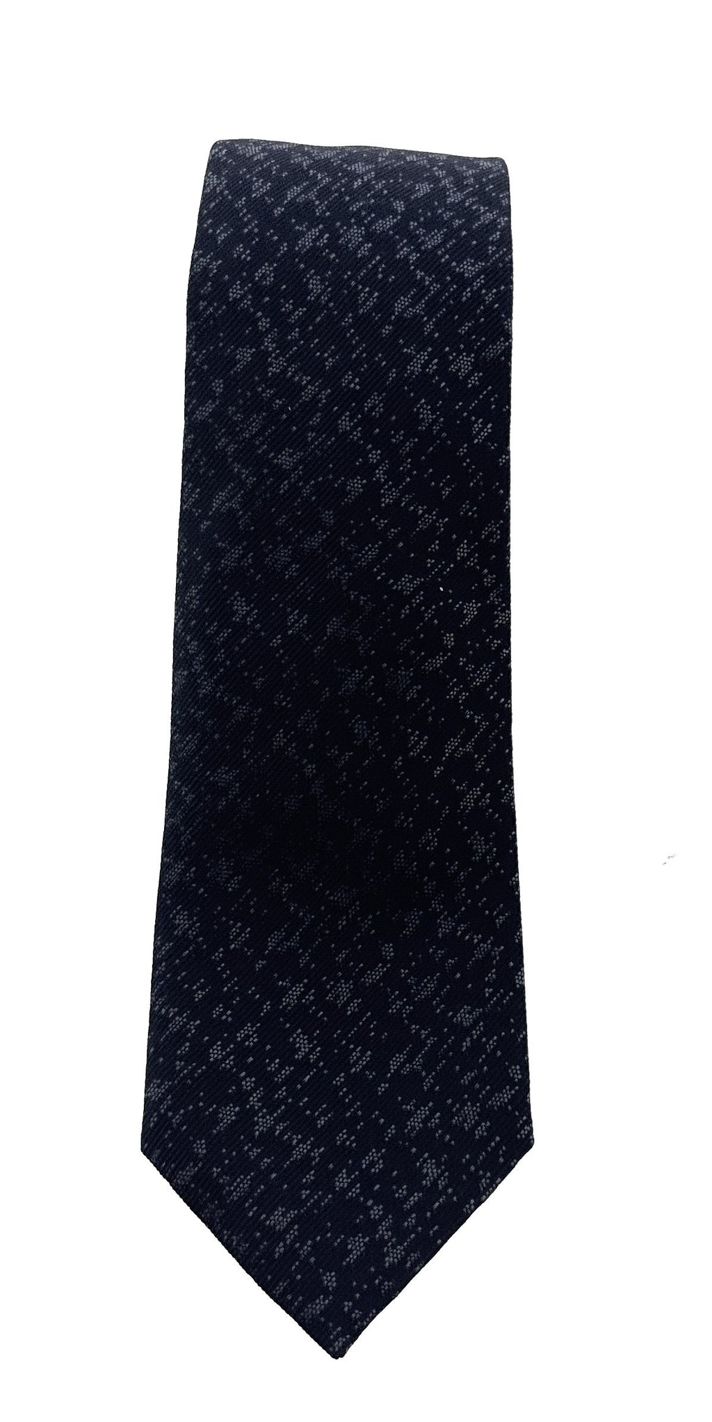 Emporio Armani Mens Night Blue Patch watermark Tie – Made in Italy