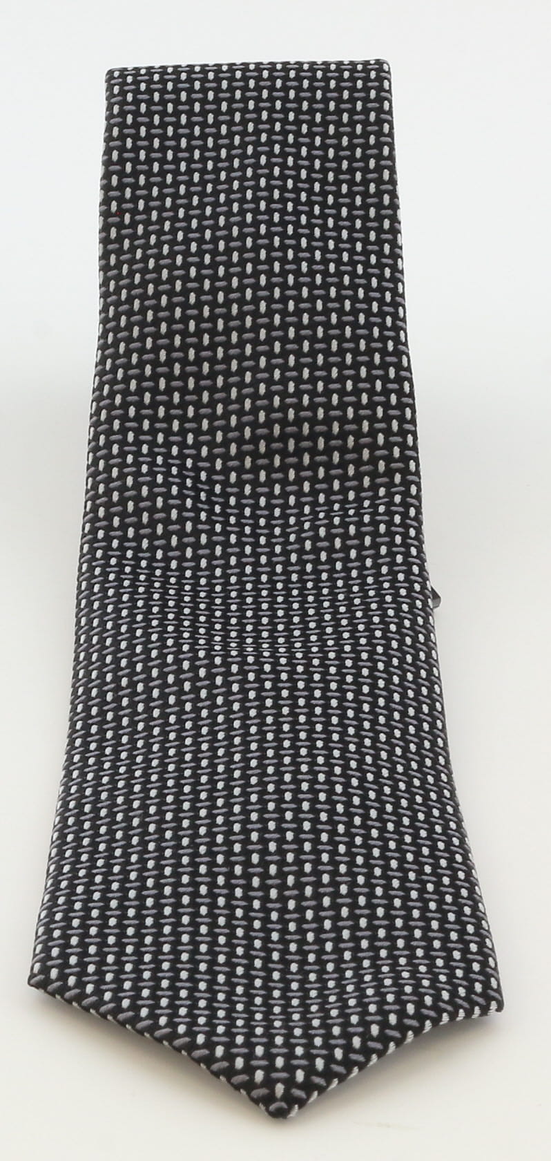 Emporio Armani Mens Black & Grey Grey Dotted Tie – Made in Italy