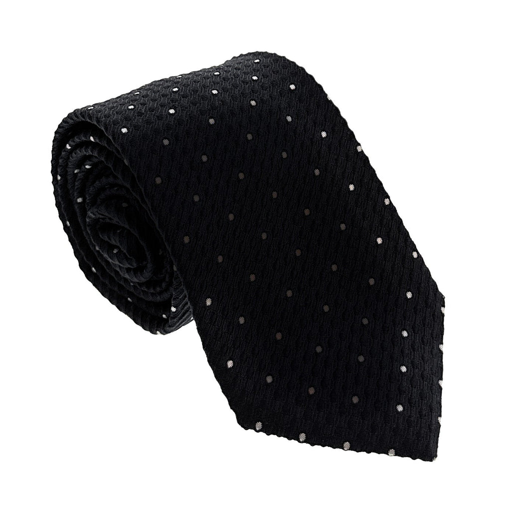 Emporio Armani Black Dotted Men's Tie, 3"
