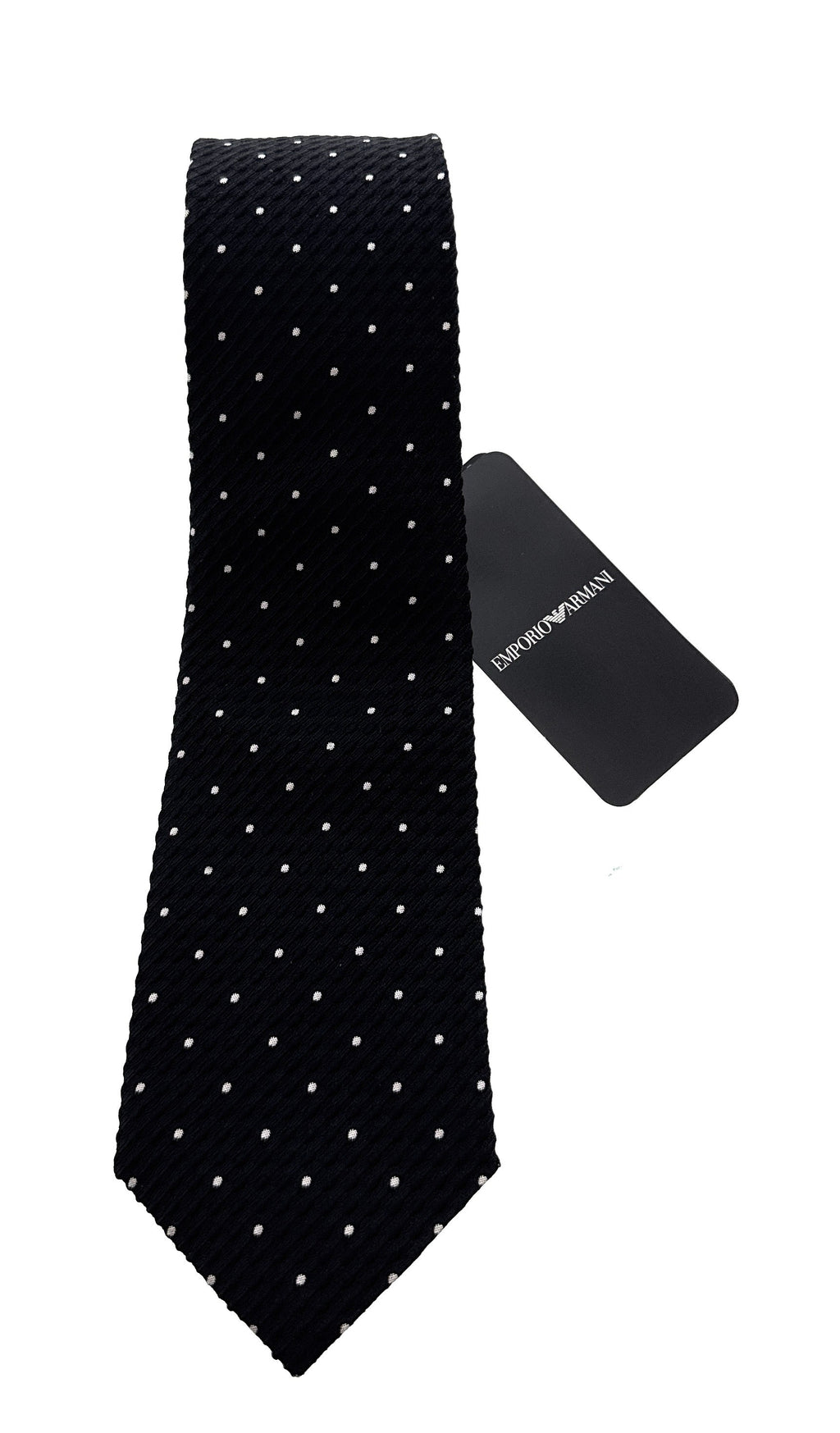Emporio Armani Black Dotted Men's Tie, 3"