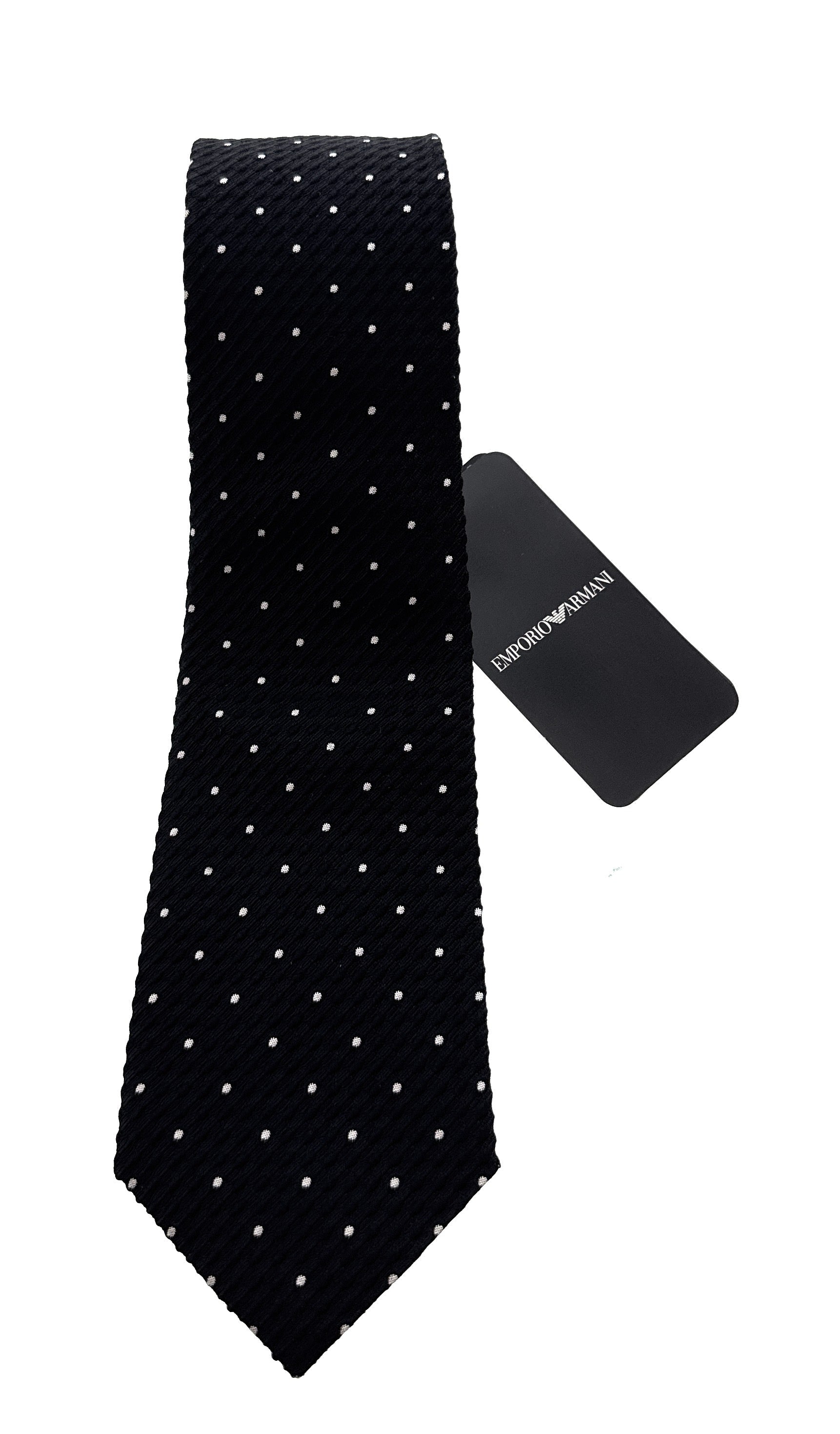 Emporio Armani Black Dotted Men's Tie, 3"