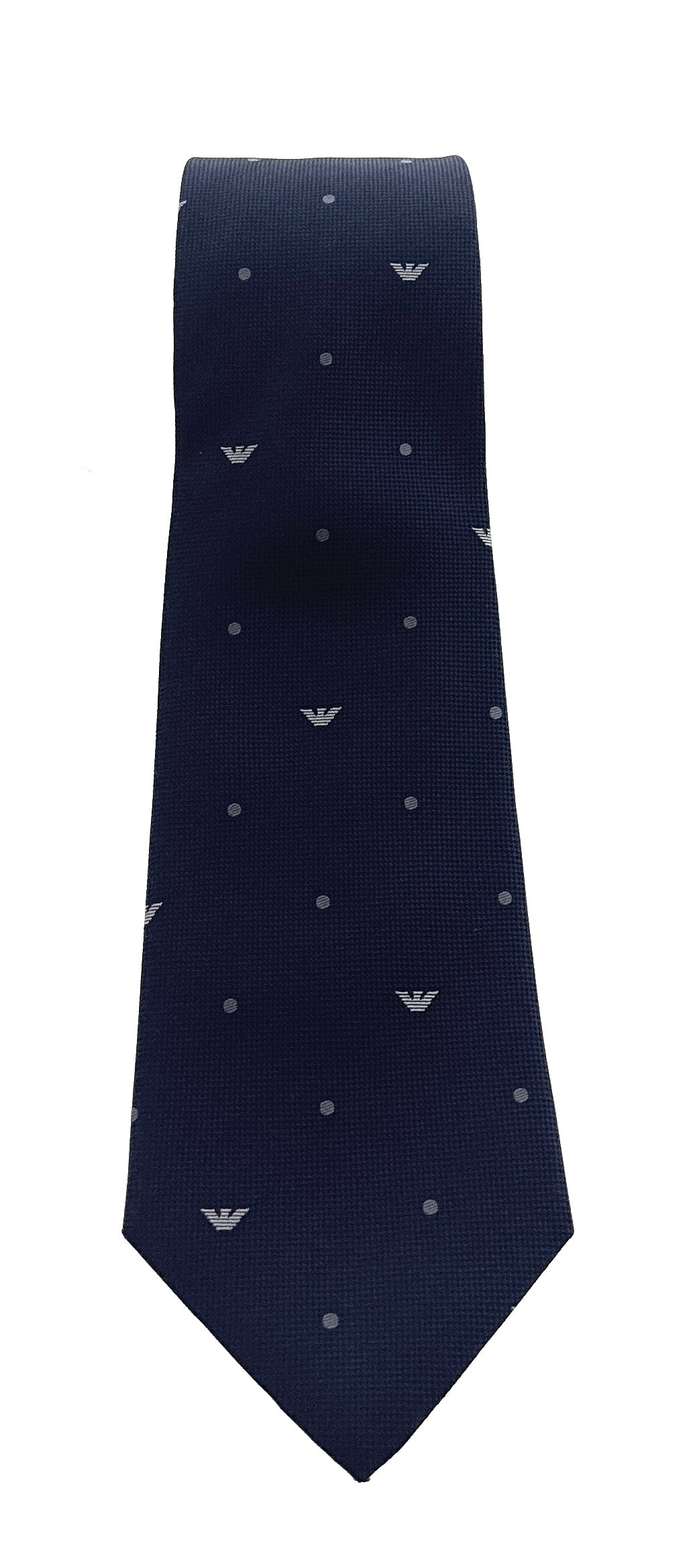 Emporio Armani Men’s Eagle Logo Pattern Silk Tie, Night Blue, 3