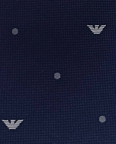 Emporio Armani Men’s Eagle Logo Pattern Silk Tie, Night Blue, 3
