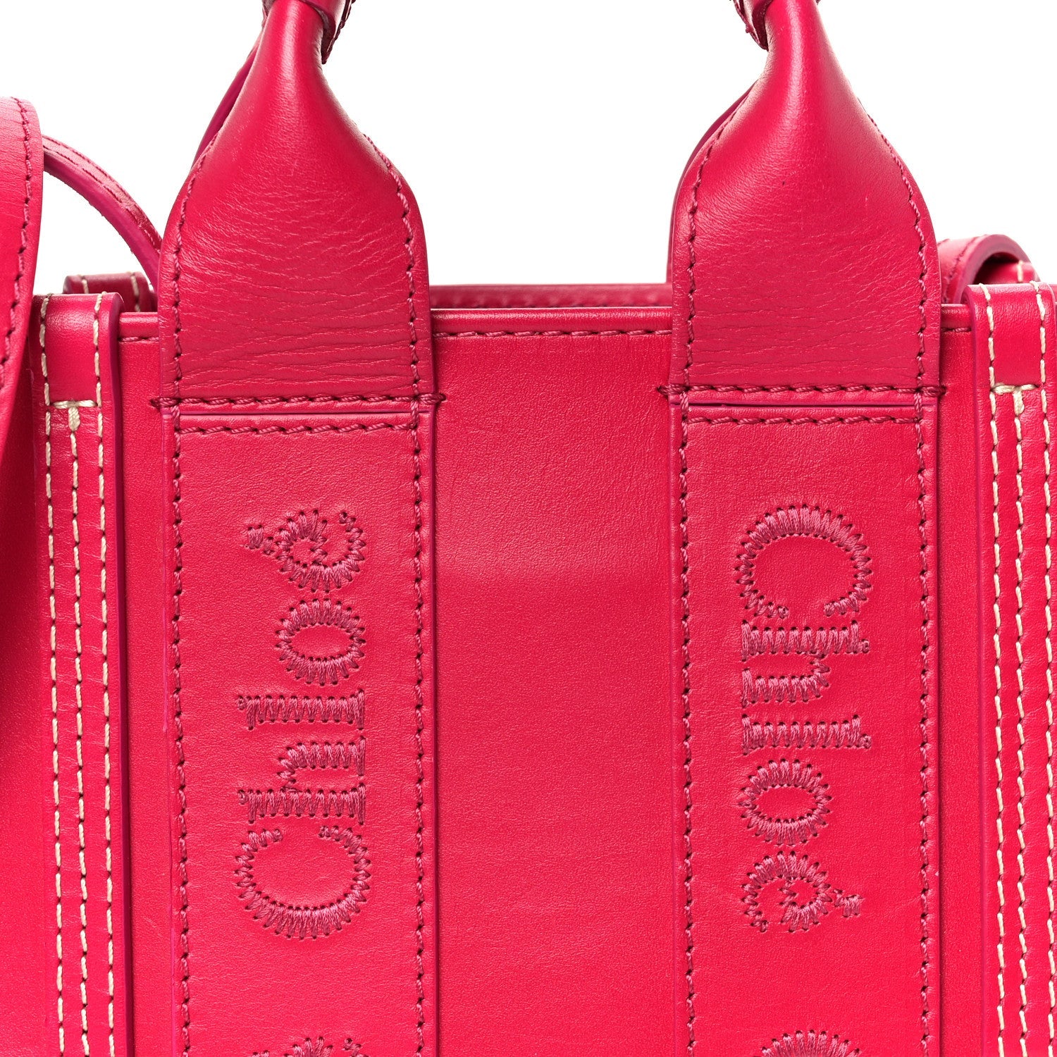 Calfskin Mini Woody Ribbon Tote Fizzy Pink