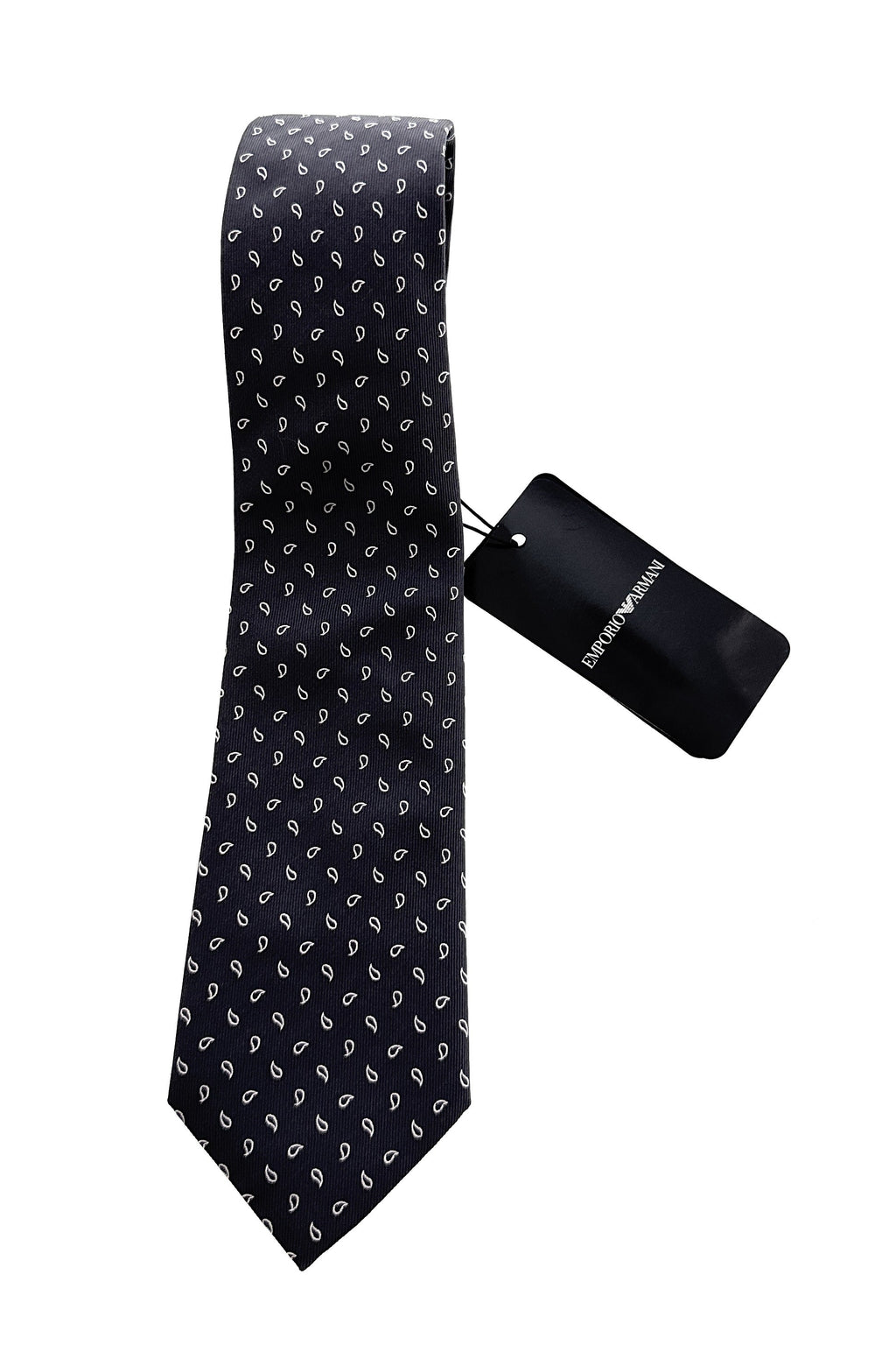 Emporio Armani Black Dotted 100% Silk Mens Tie