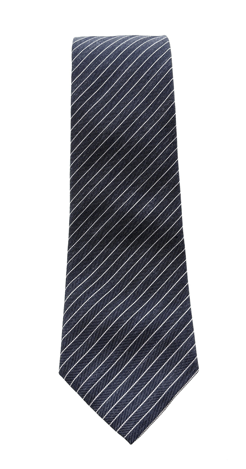 Emporio Armani Men’s Night Blue Striped Silk Necktie, 3''