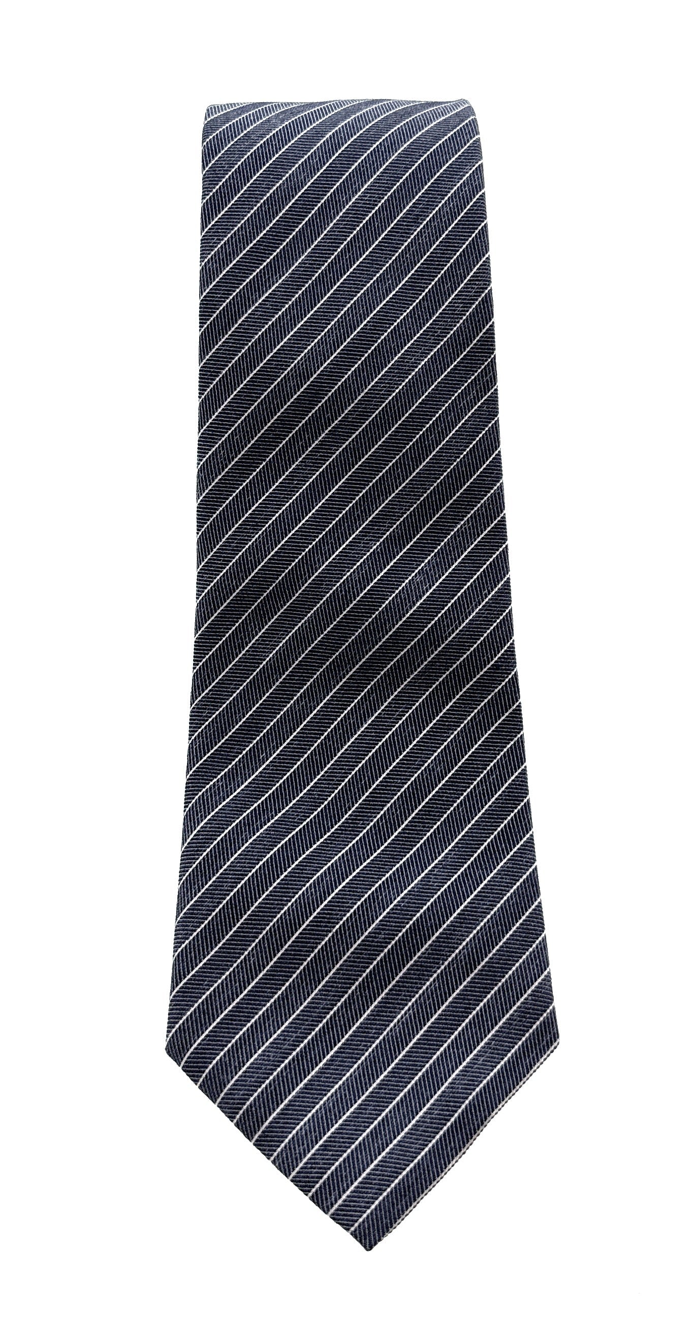 Emporio Armani Men’s Night Blue Striped Silk Necktie, 3''