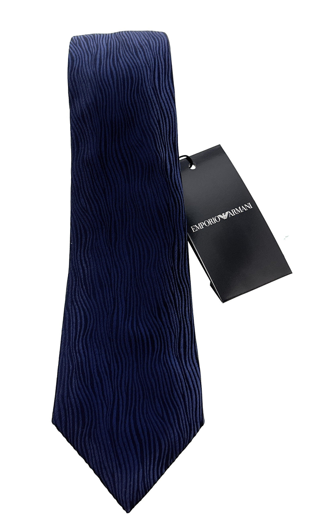 Emporio Armani Men’s Marine Wavy Silk Necktie, 3''