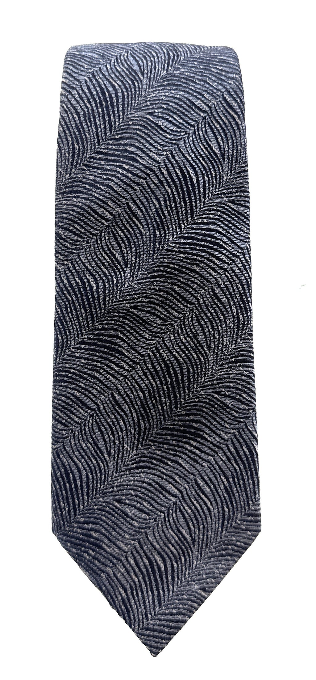 Emporio Armani Mens Light Blue Zebra Stripe Tie – Made in Italy