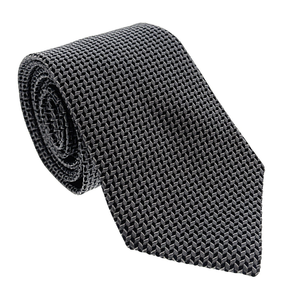 Emporio Armani Iron Grey Geometric Men's Tie, 3"