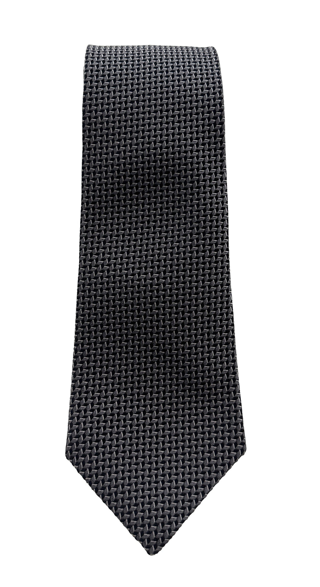 Emporio Armani Iron Grey Geometric Men's Tie, 3"