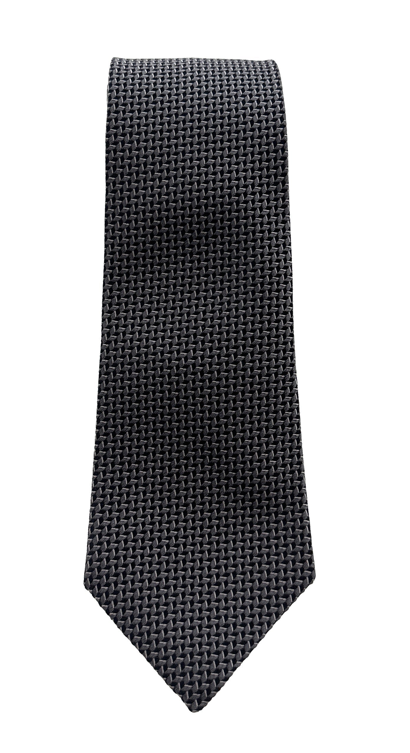 Emporio Armani Iron Grey Geometric Men's Tie, 3"