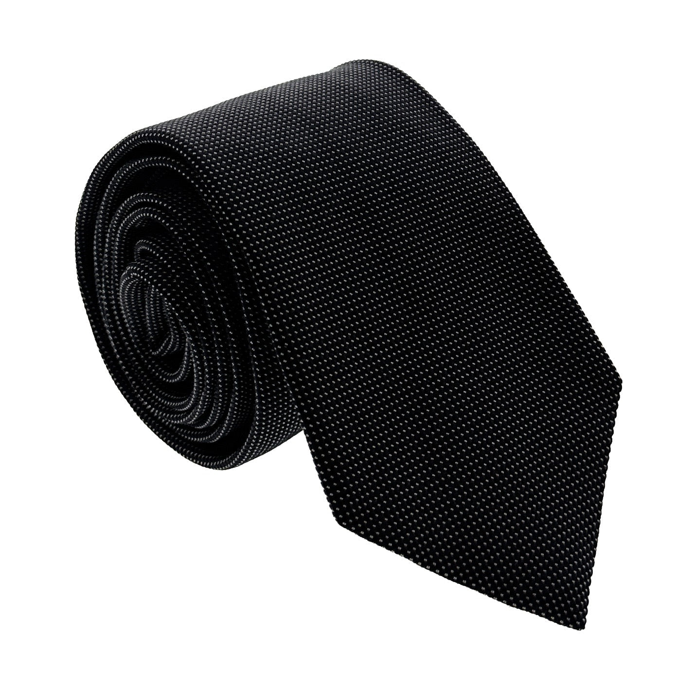 Emporio Armani Mens Black Dotted Tie – Made in Italy