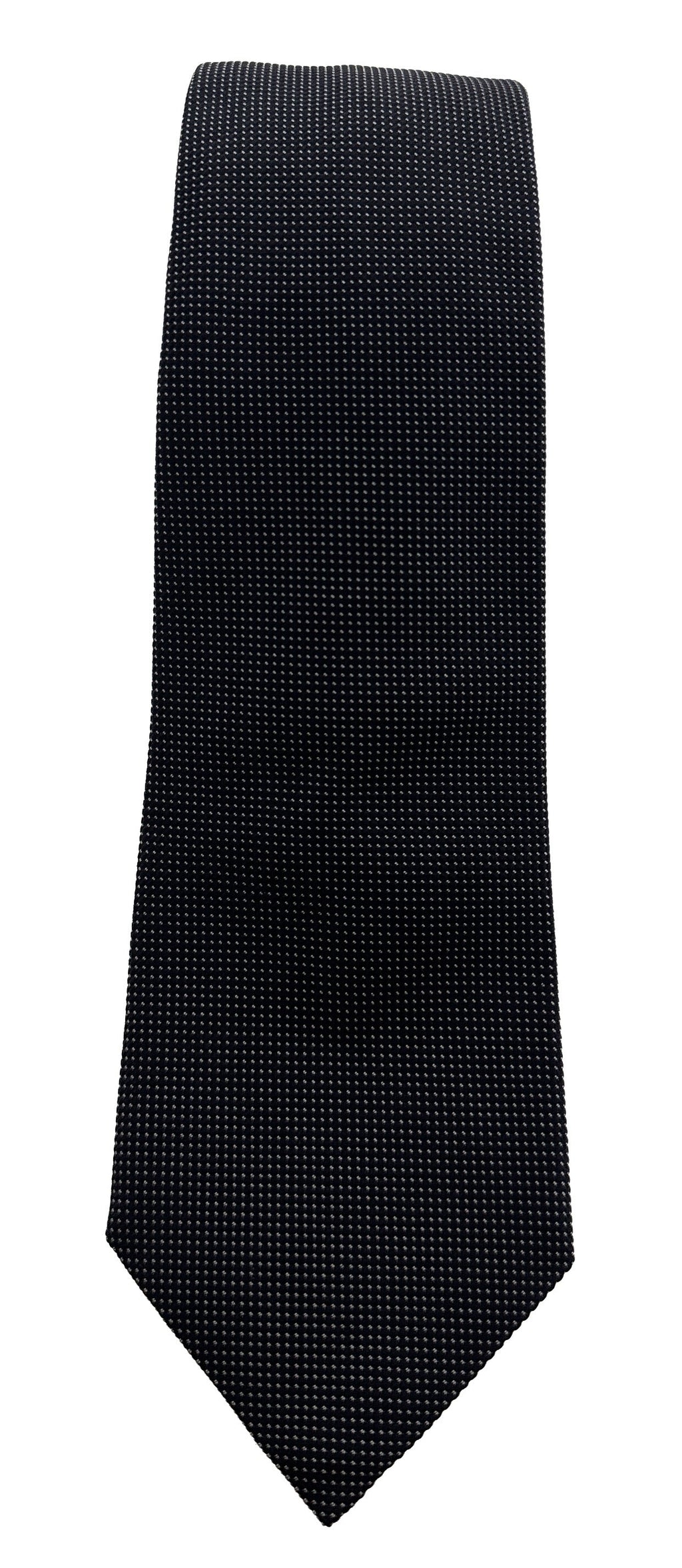 Emporio Armani Mens Black Dotted Tie – Made in Italy