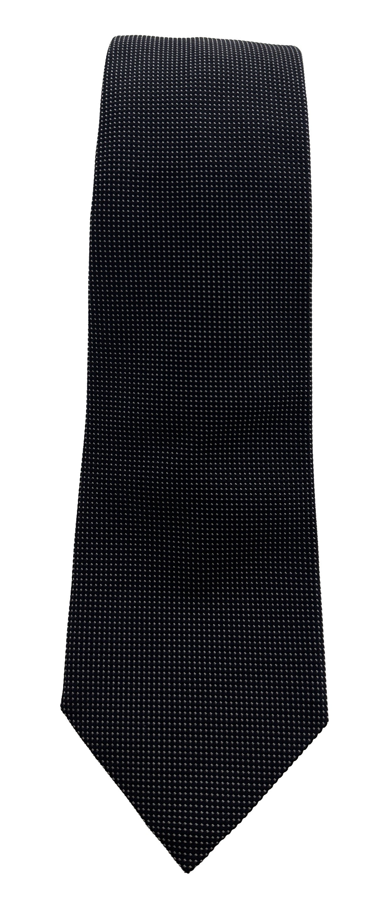 Emporio Armani Mens Black Dotted Tie – Made in Italy