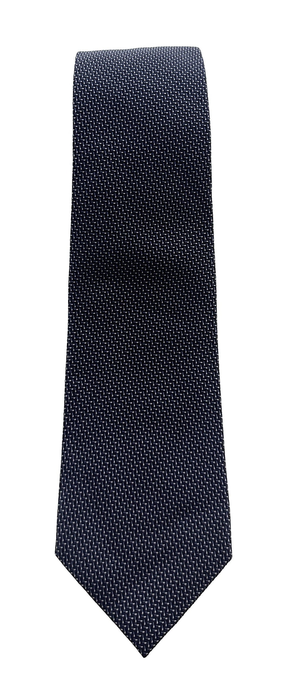 Emporio Armani Dark Blue Herringbone pattern Men's Tie – Made in Italy