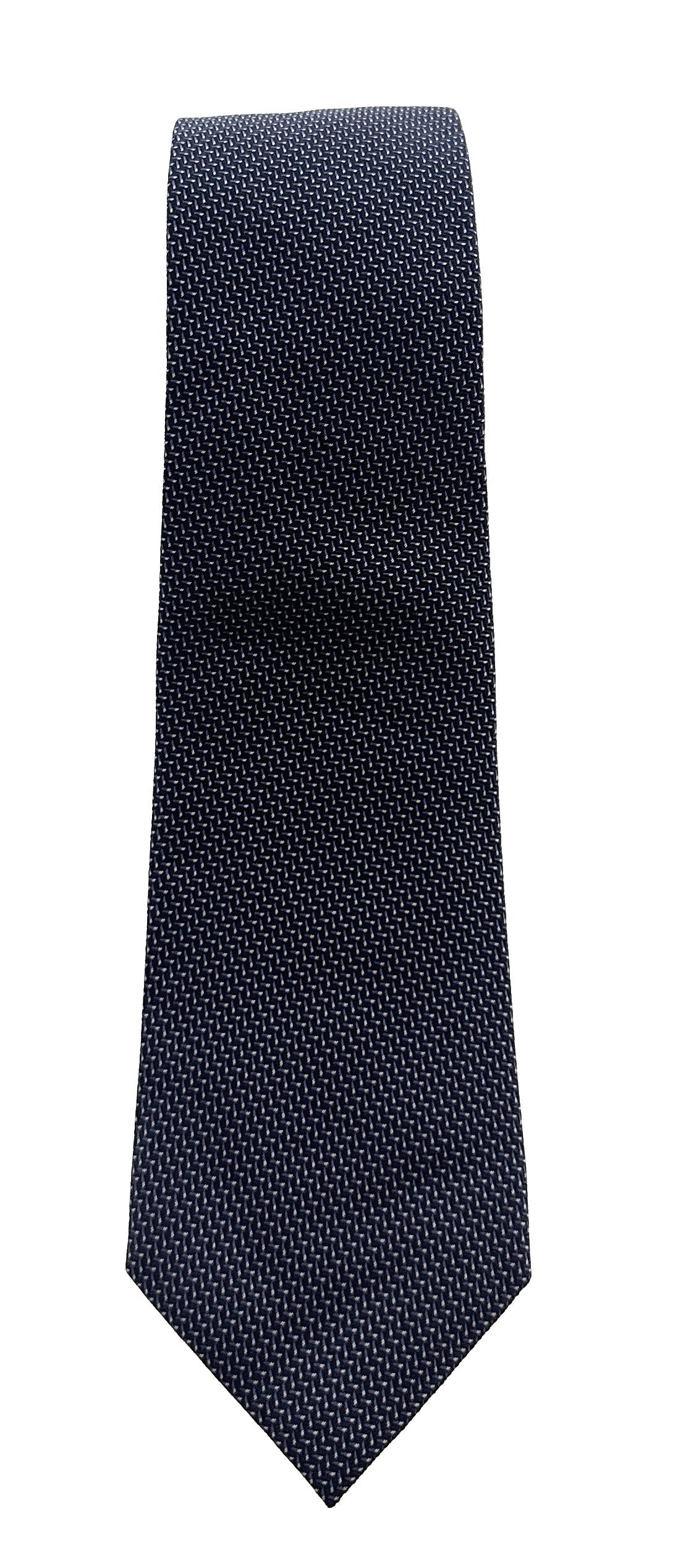 Emporio Armani Dark Blue Herringbone pattern Men's Tie – Made in Italy