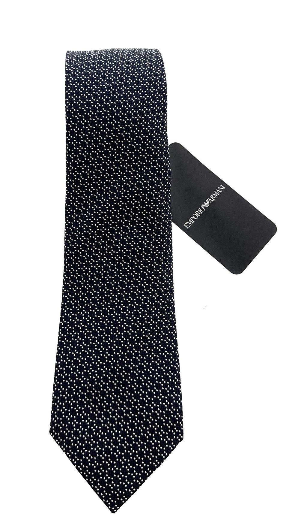 Emporio Armani Mens Blue Circle Dotted Tie – Made in Italy