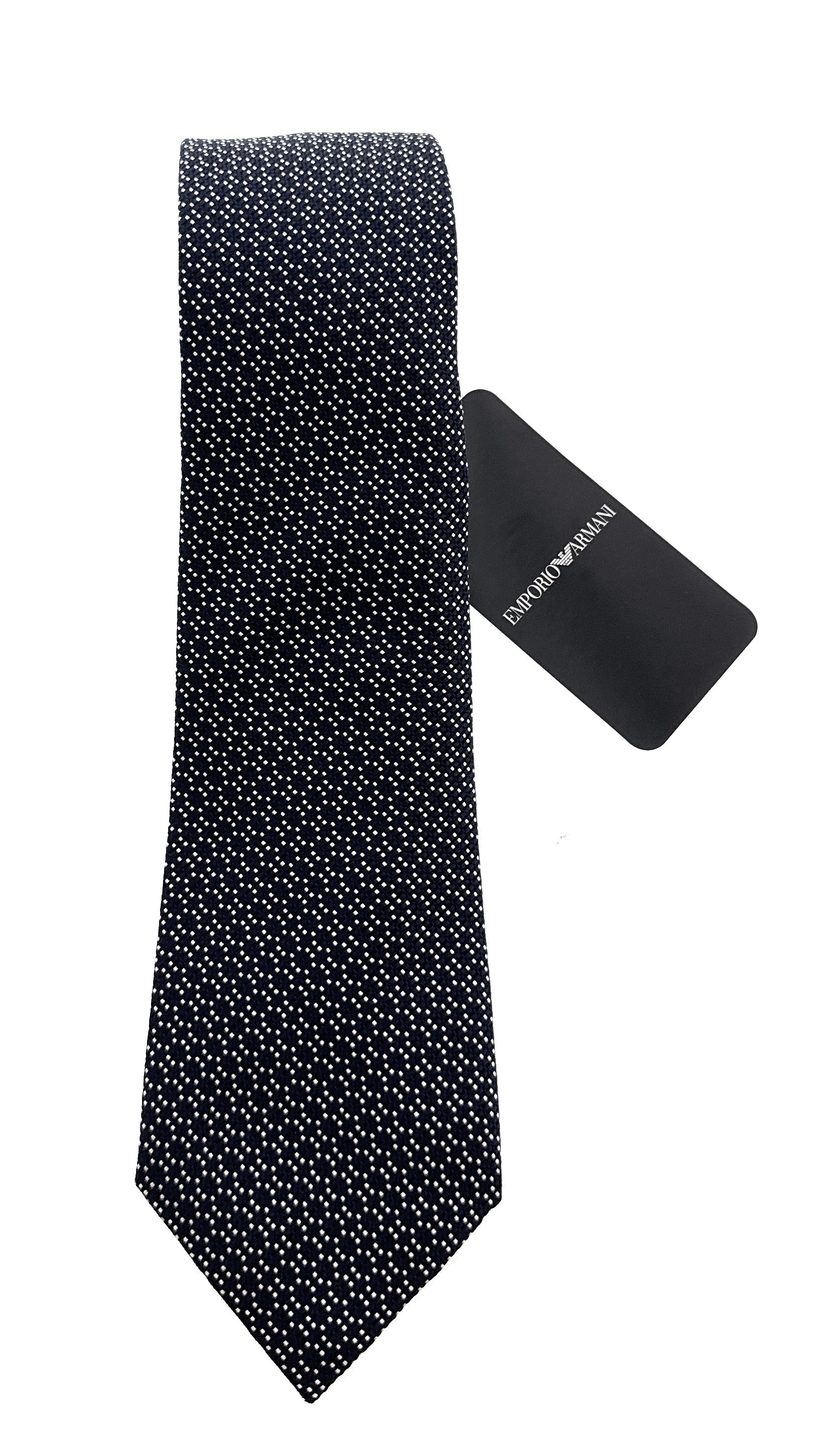 Emporio Armani Mens Blue Circle Dotted Tie – Made in Italy