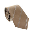 Emporio Armani Men’s Khaki Regimental Stripe Silk Necktie, 3"