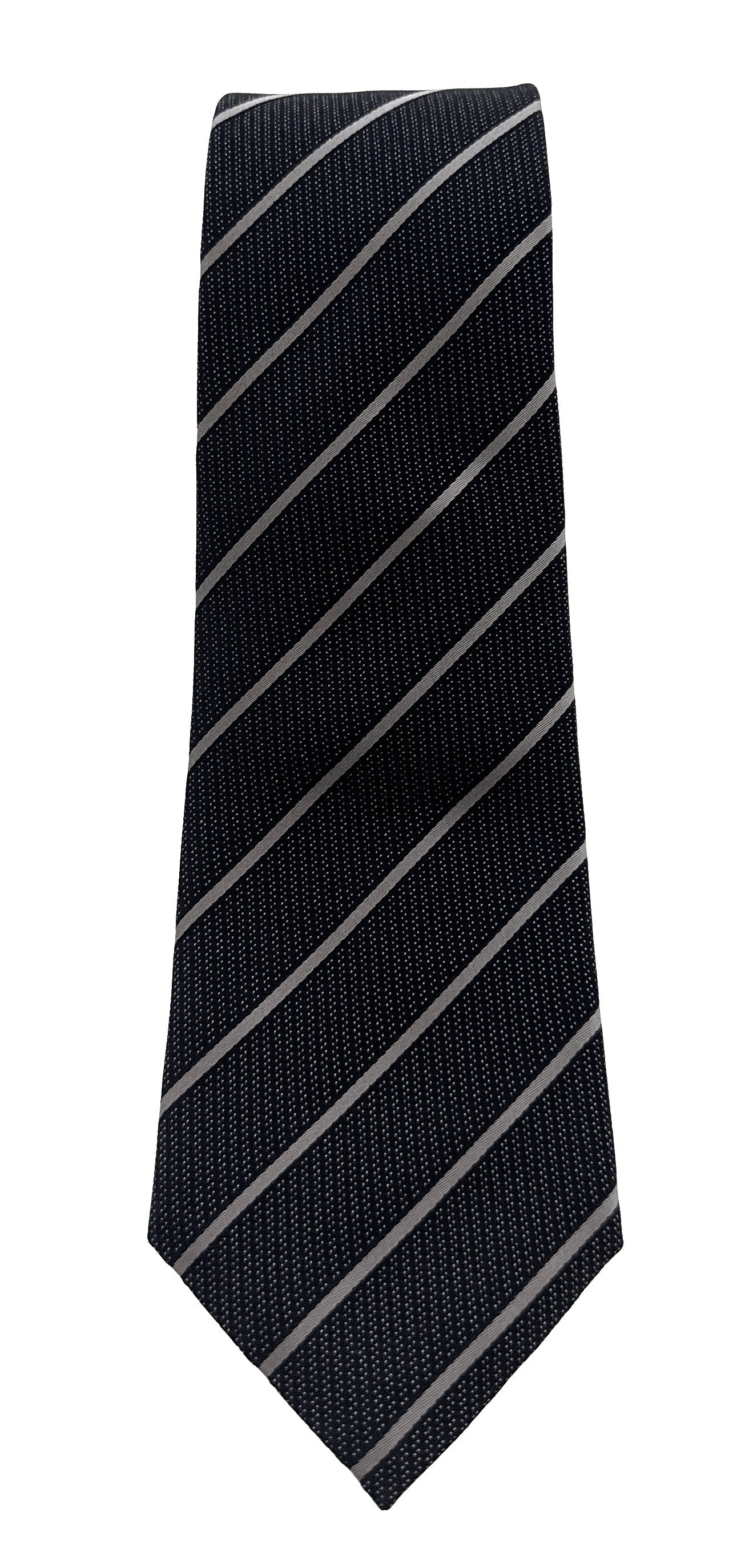 Emporio Armani Navy Blue Regimental Stripe Men's Tie, 3"