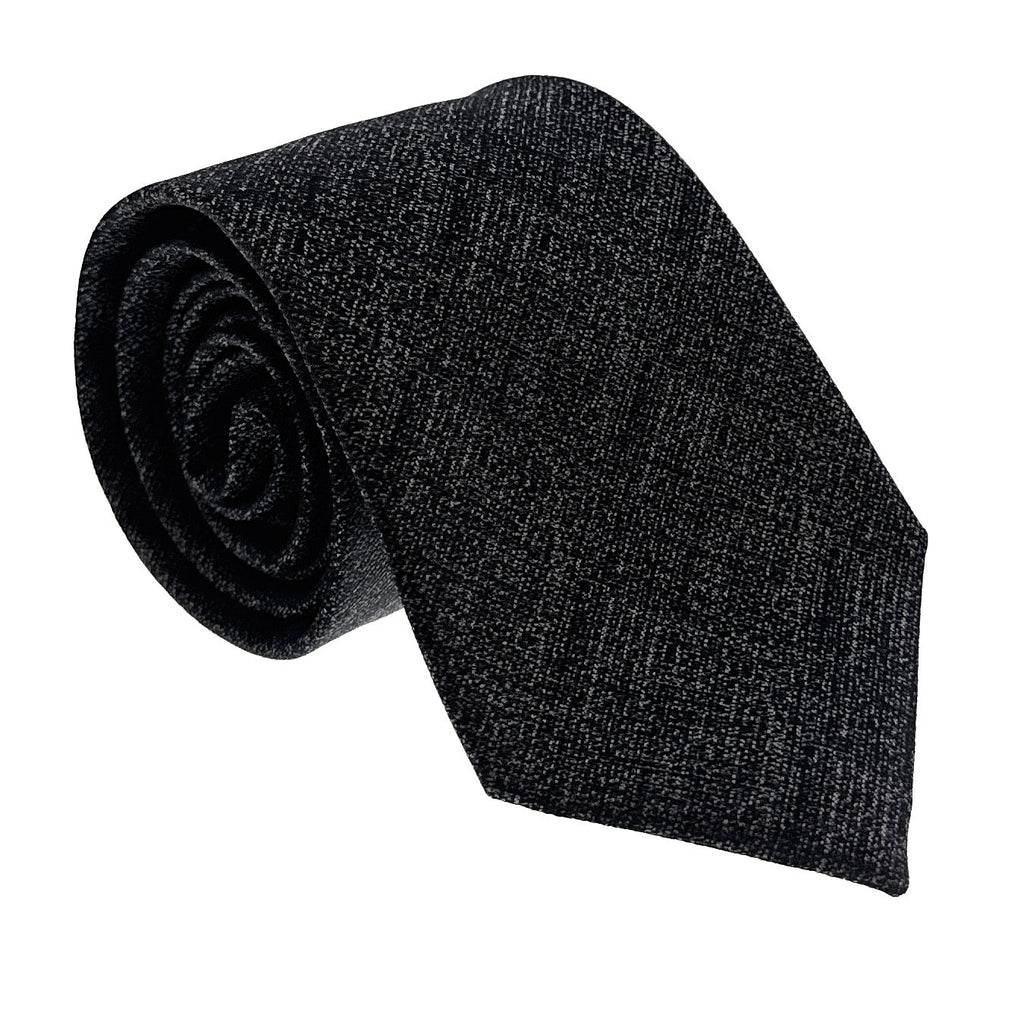 Emporio Armani Men's Black Grain Texture 53%%Olyester 47%%Ilk Tie, 3"