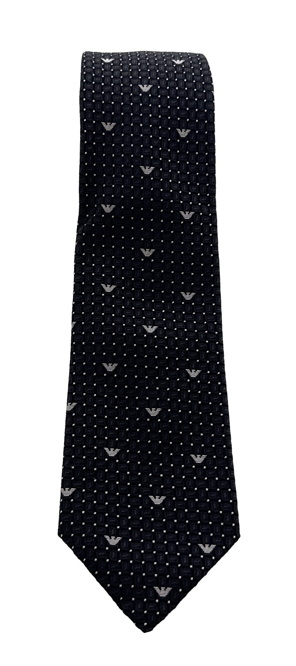 Emporio Armani Iron Grey Armani Logo dotted Men's Tie, 3"