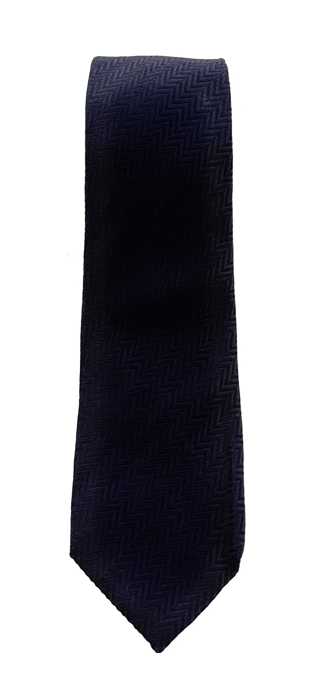 Emporio Armani Night Blue zigzag Men's Tie, 3"