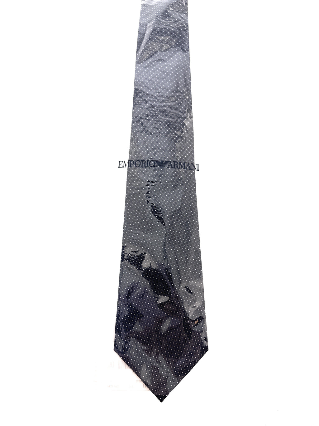 Emporio Armani Men’s Black Dotted Silk Necktie, 3"