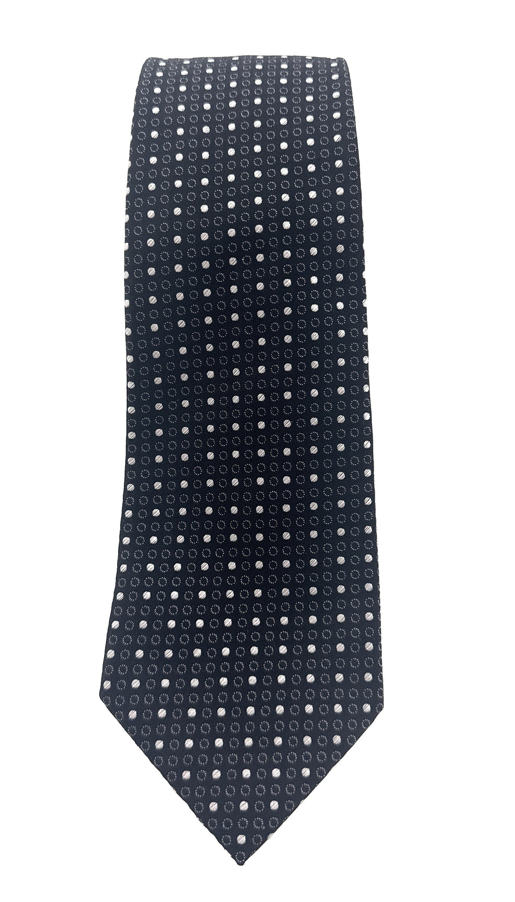 Emporio Armani Mens Black Dotted Tie – Made in Italy