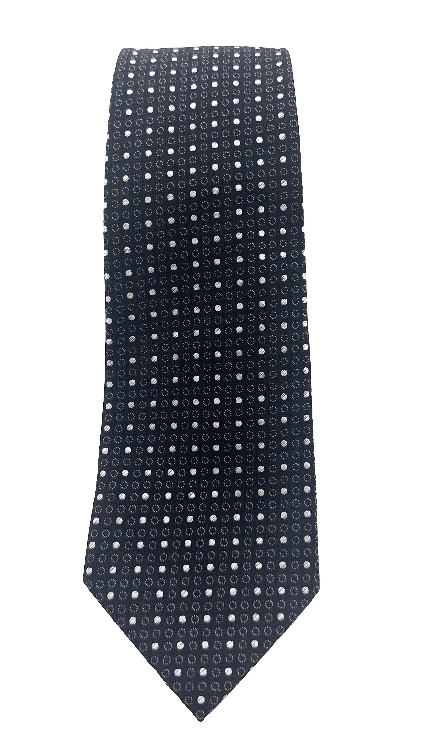Emporio Armani Mens Black Dotted Tie – Made in Italy