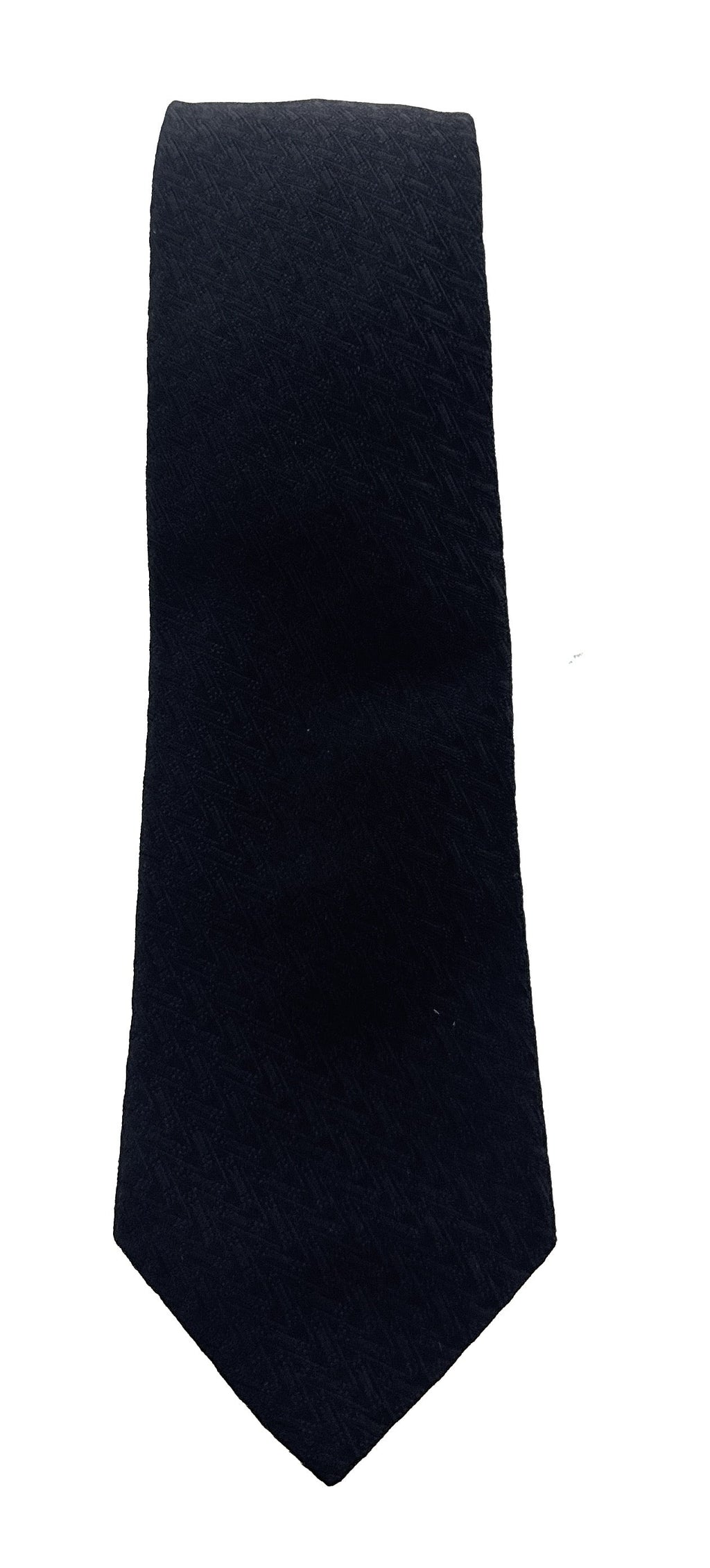 Emporio Armani Black Geometric V pattern Men's Tie – Made in Italy