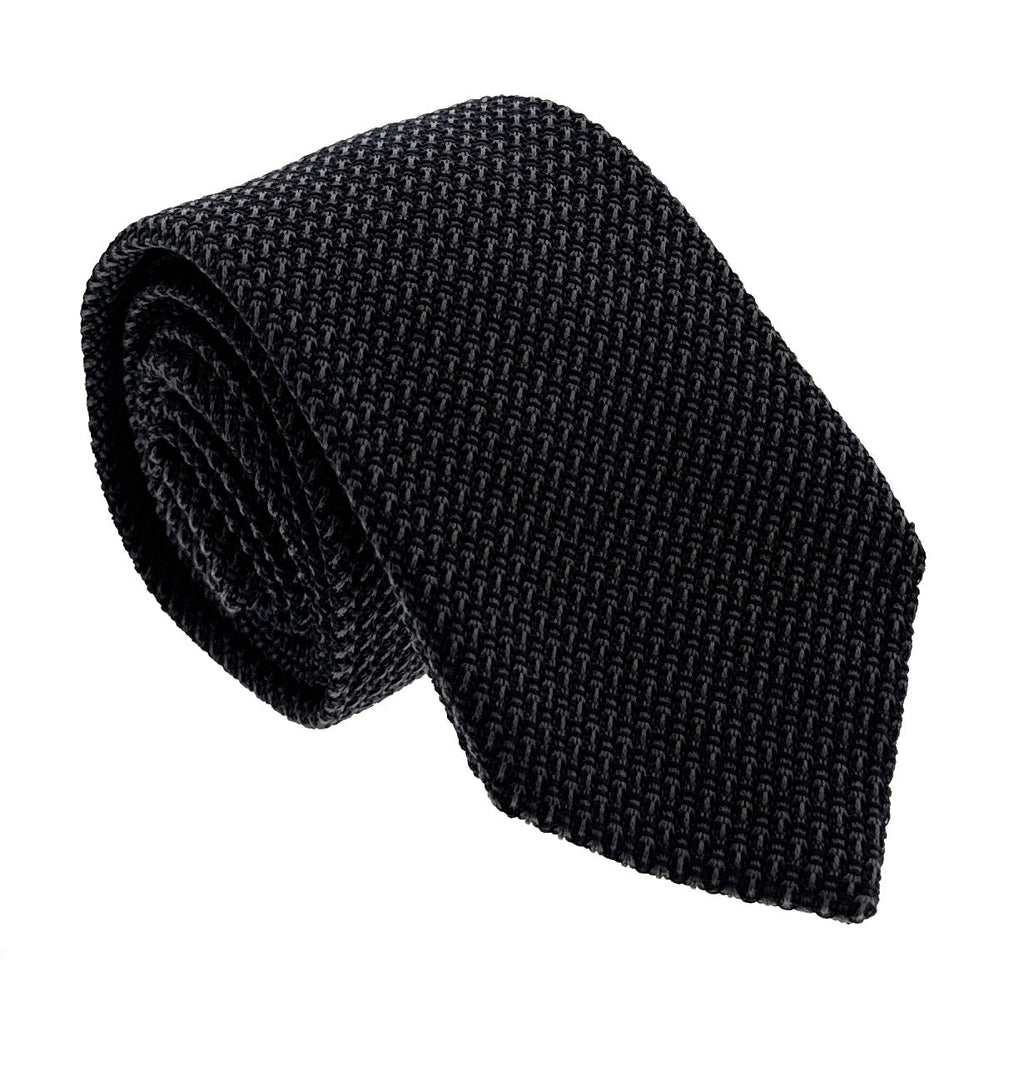 Emporio Armani Men's Anthracite Grey Knitted 61%%Otton 39%%Ilk Tie, 3"