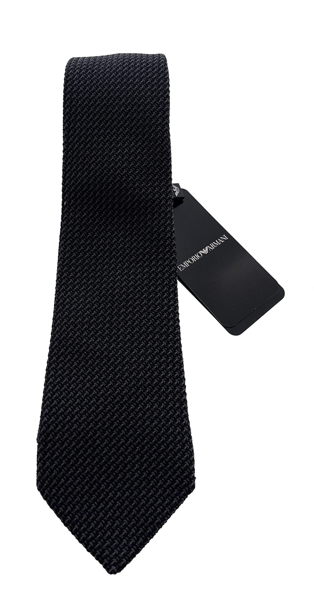 Emporio Armani Men's Anthracite Grey Knitted 61%%Otton 39%%Ilk Tie, 3"